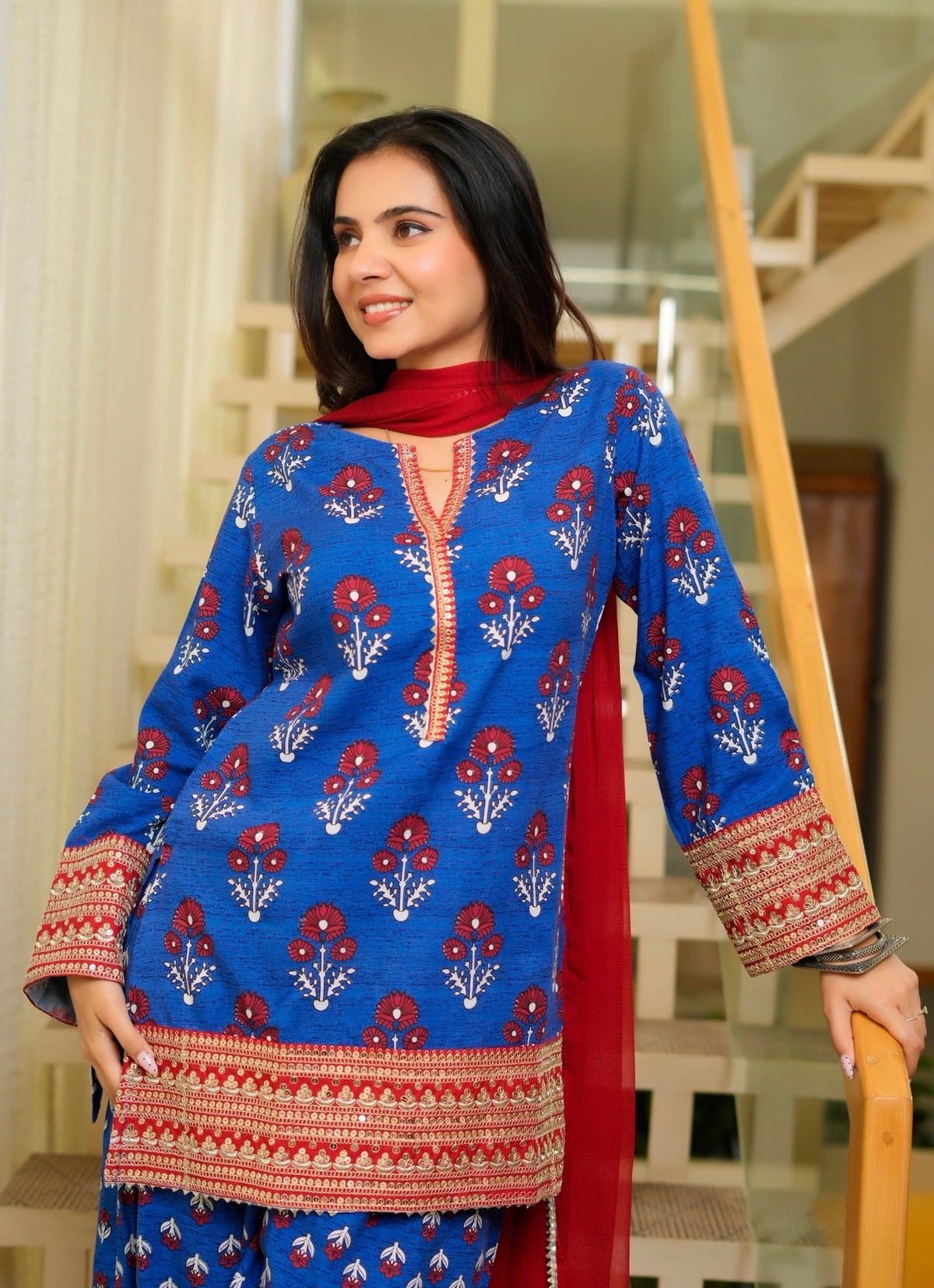 Blue buta print Farsi
