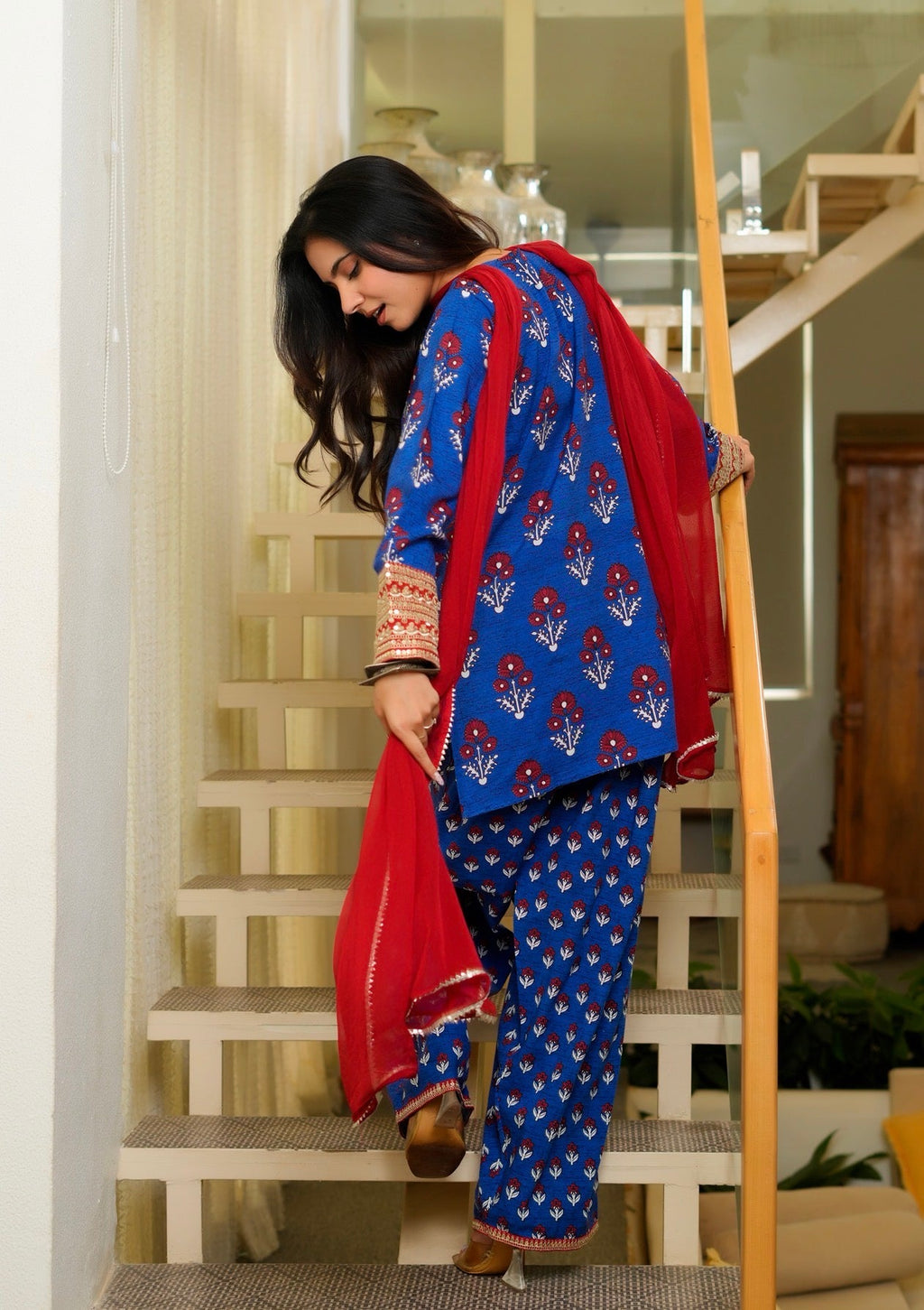 Blue buta print Farsi
