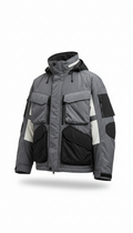 Fog structured jacket with snap closure