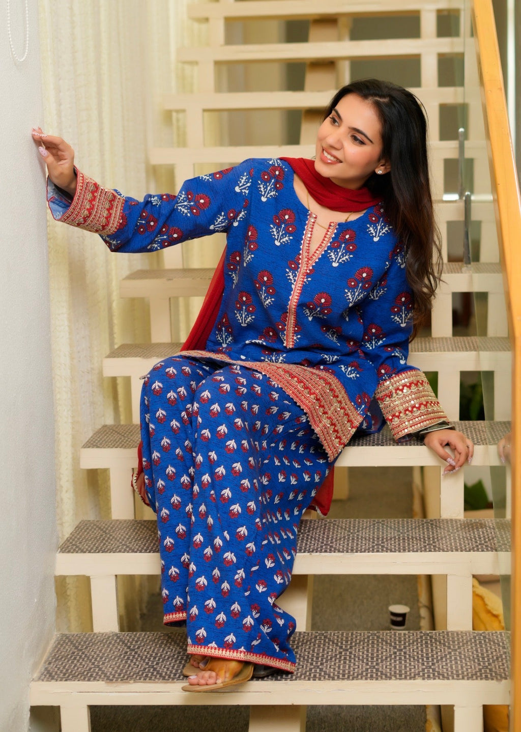 Blue buta print Farsi