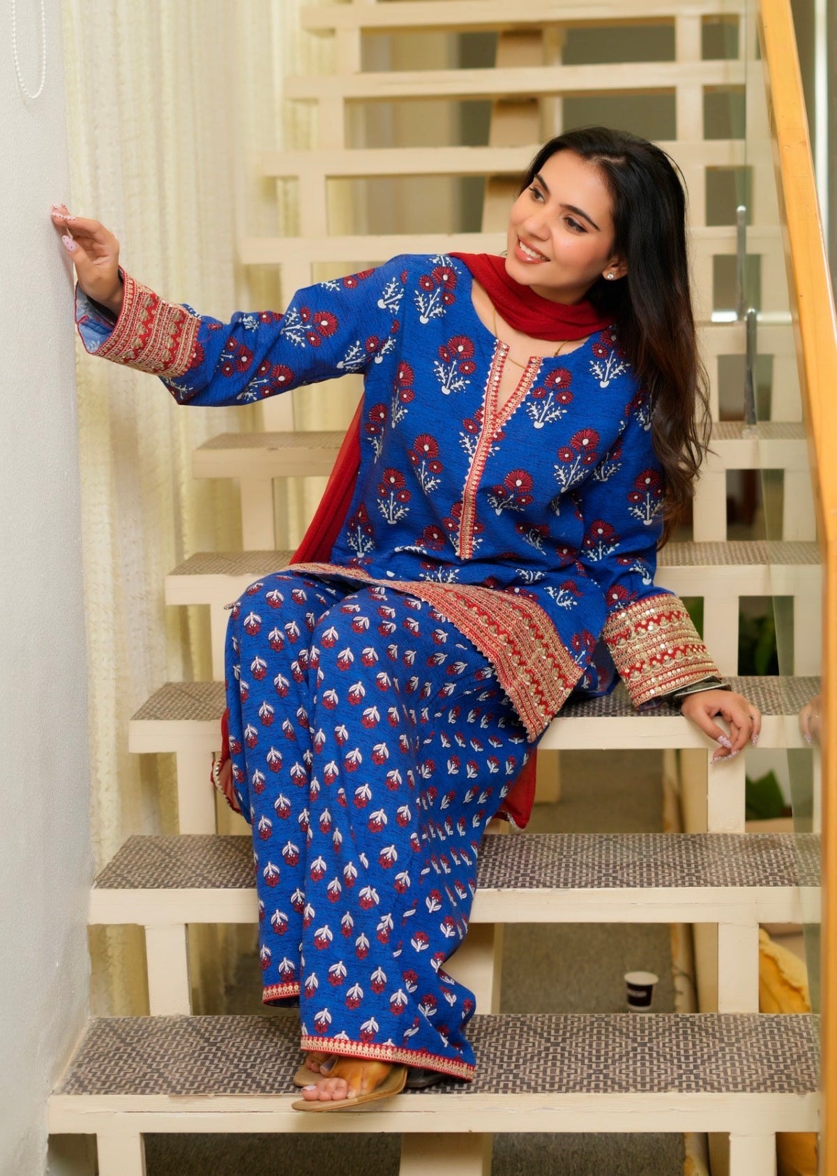 Blue buta print Farsi
