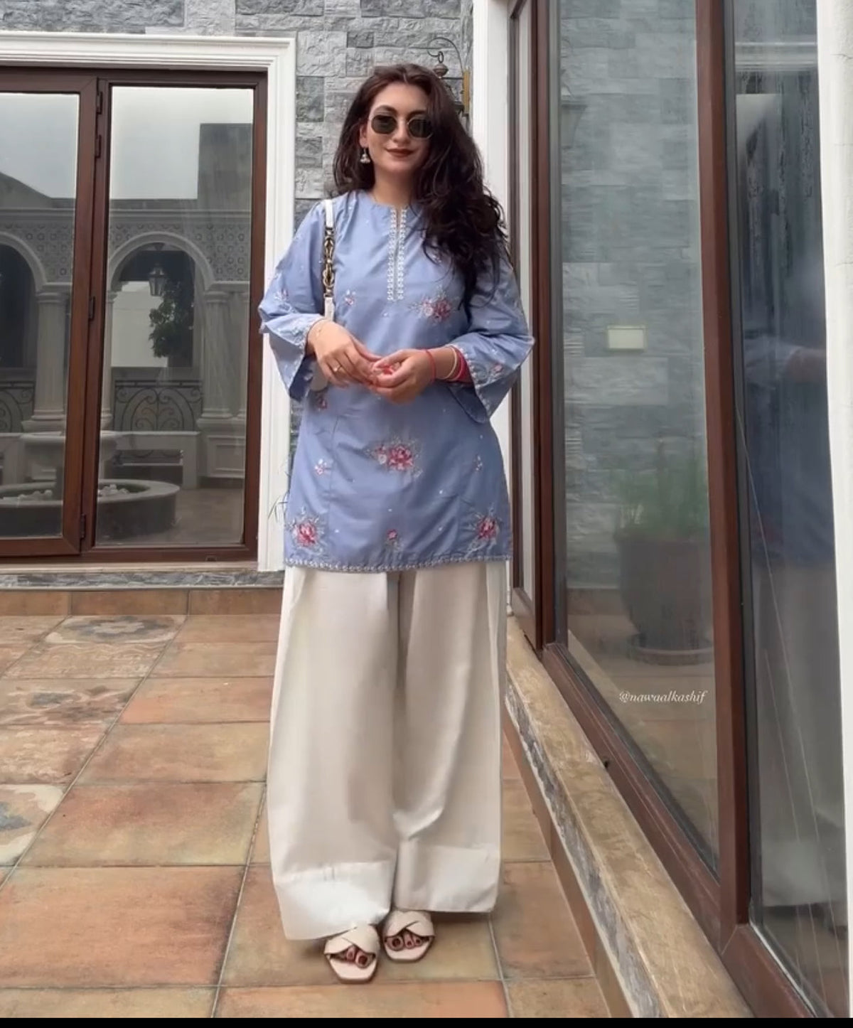 White Farsi Salwar Suit Set