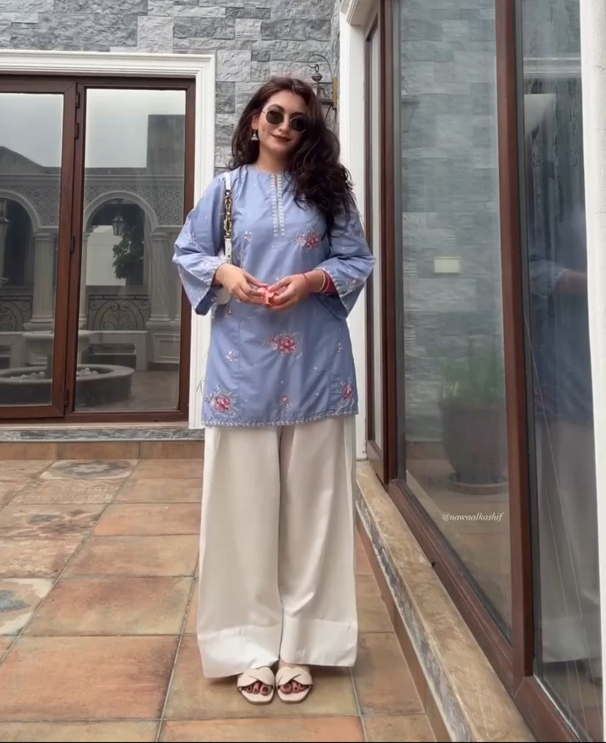 White Farsi Salwar Suit Set
