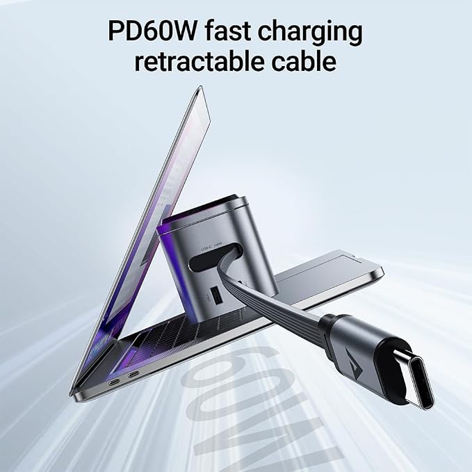 ACEFAST 6-in-1 80W Foldable GaN Wireless Fast Charging Station for Android & iPhone 17/16/15 Series Desktop Magnetic Wireless Charger Dock Station with USB C Rretractable Cable for AirPods 2/3/4/Pro 2/Pro 3