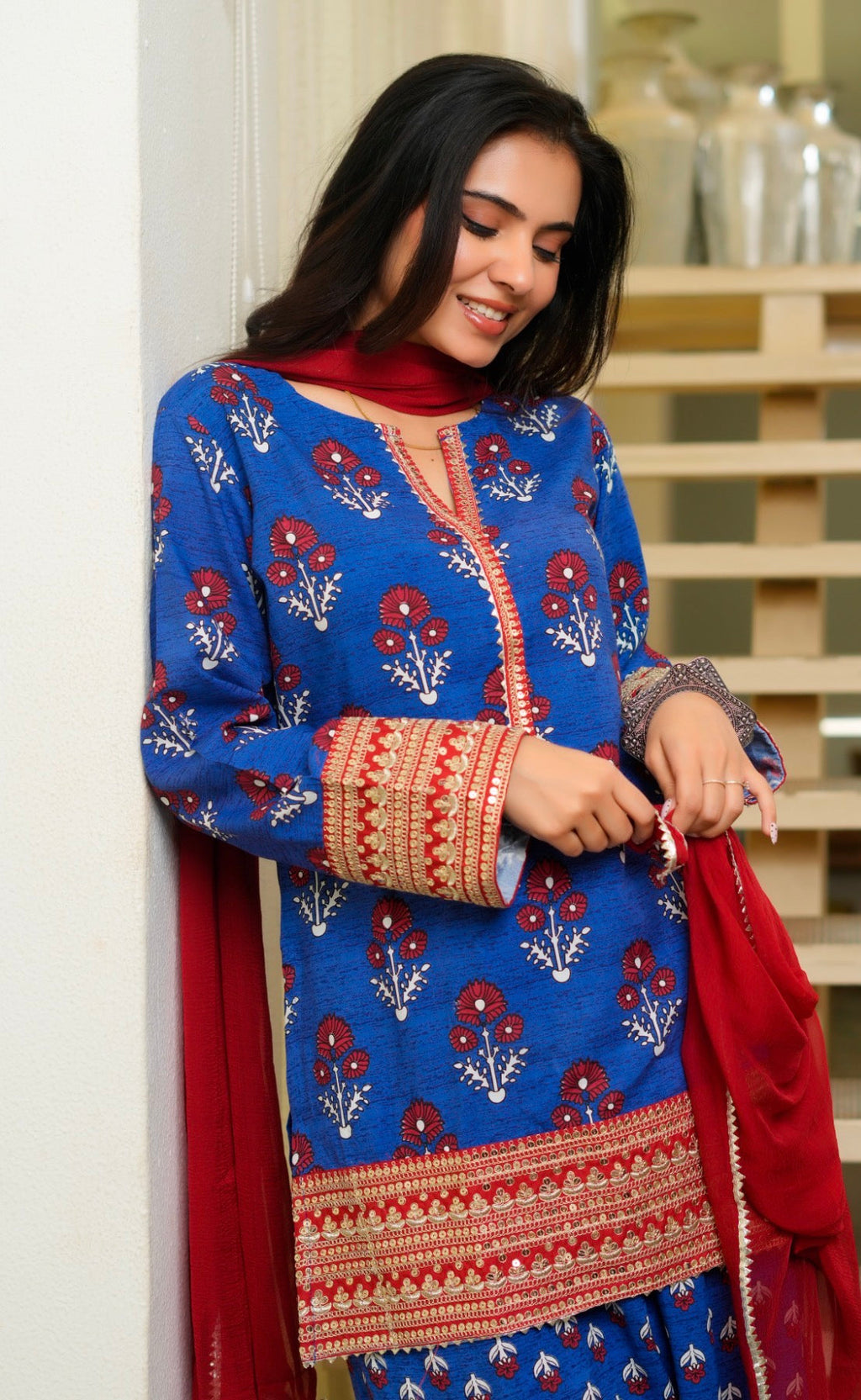 Blue buta print Farsi