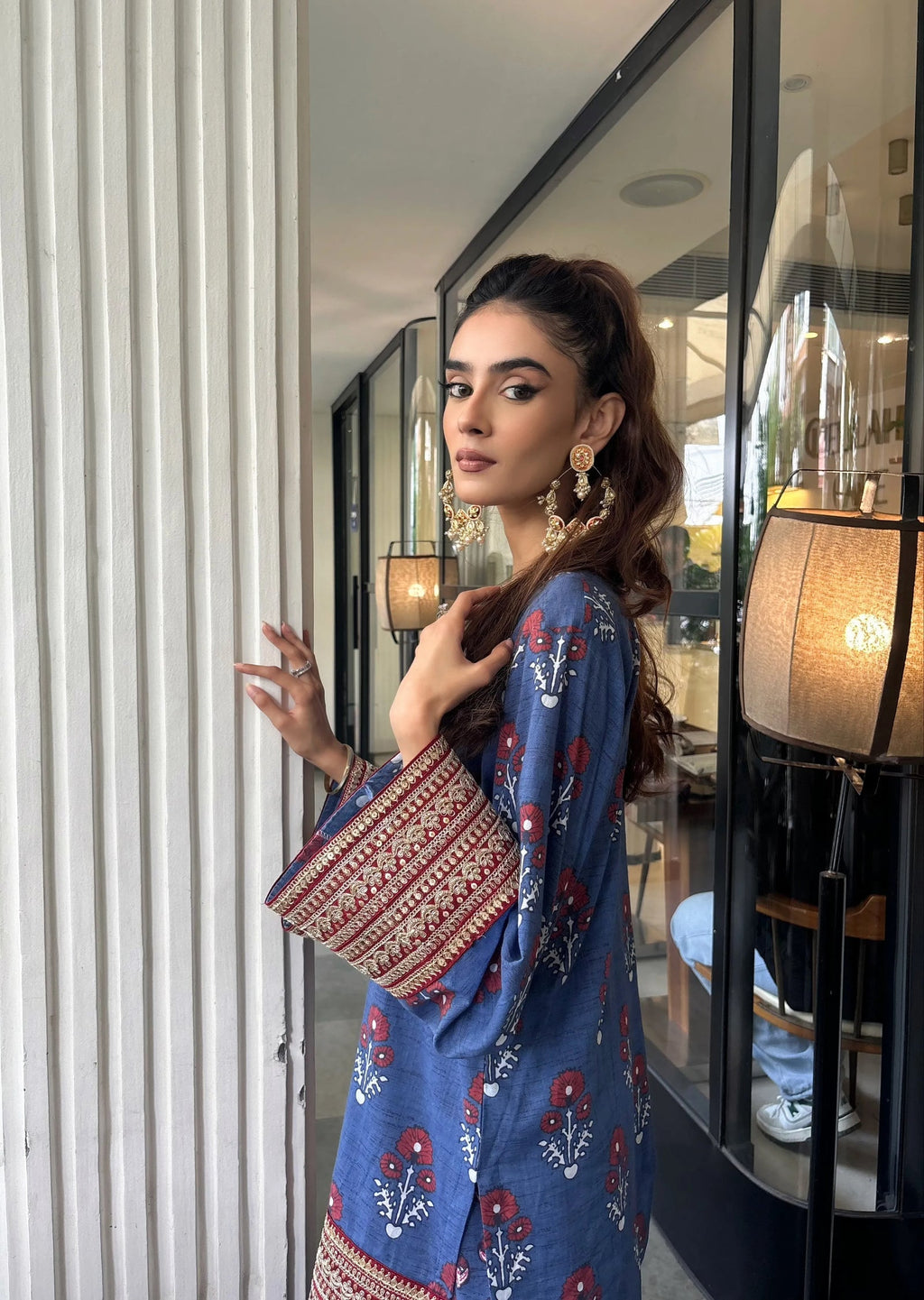 Blue buta print Farsi