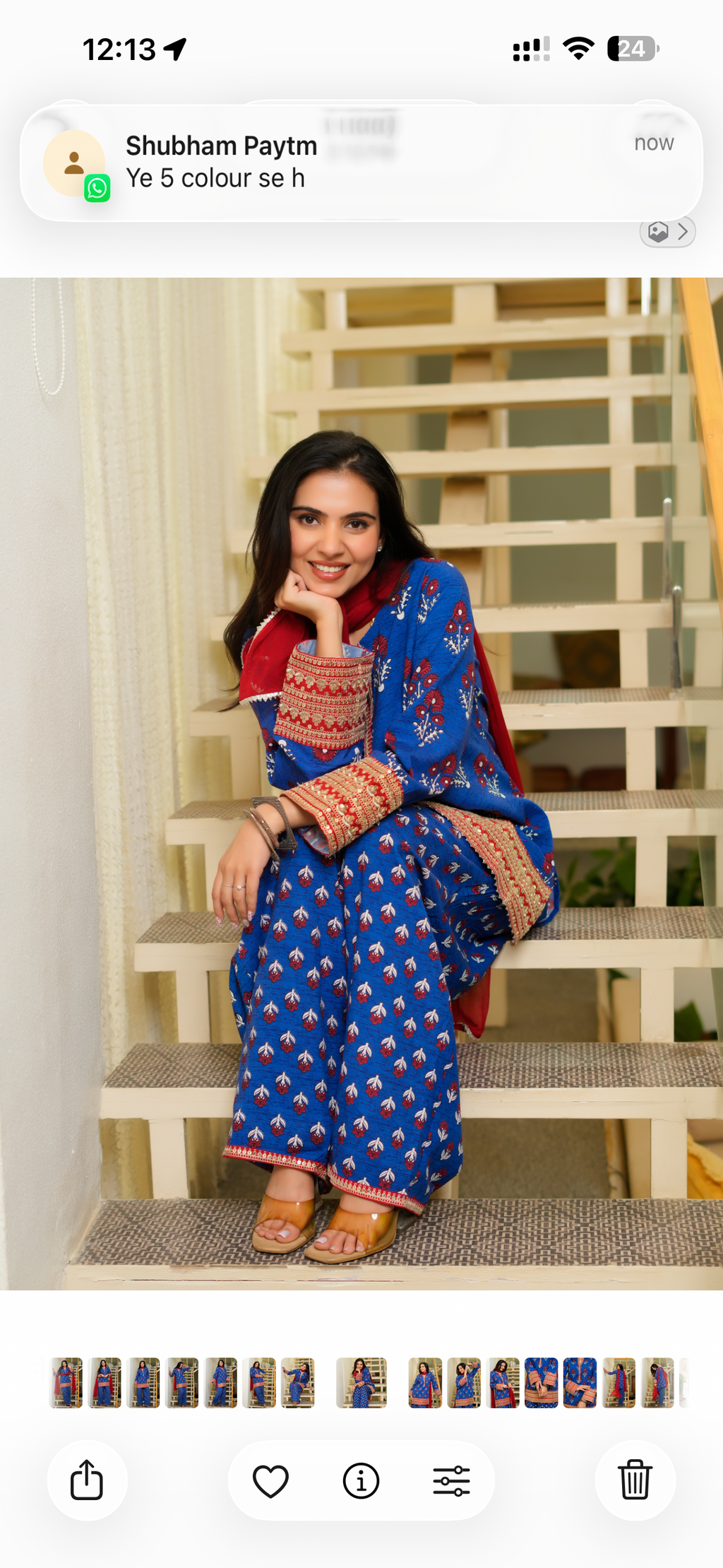 Blue buta print Farsi