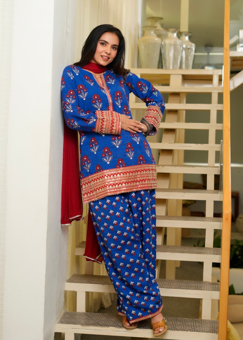 Blue buta print Farsi