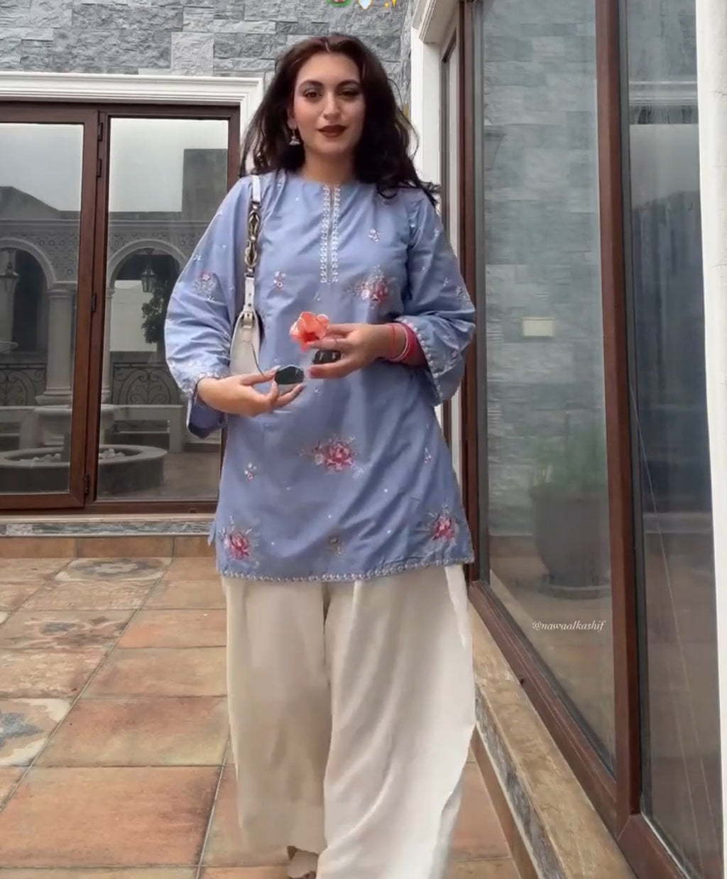 White Farsi Salwar Suit Set