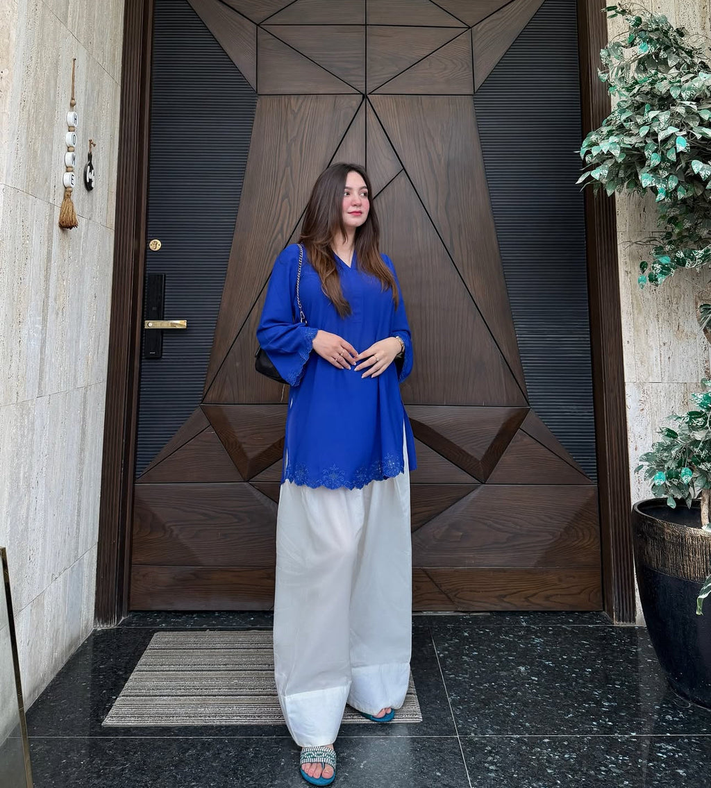 Royal blue embroidery Farsi cord set
