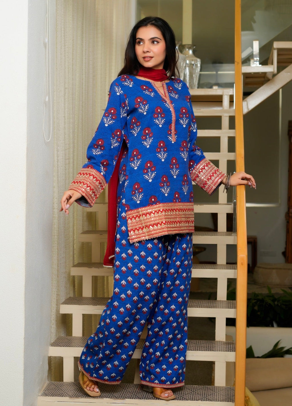 Blue buta print Farsi