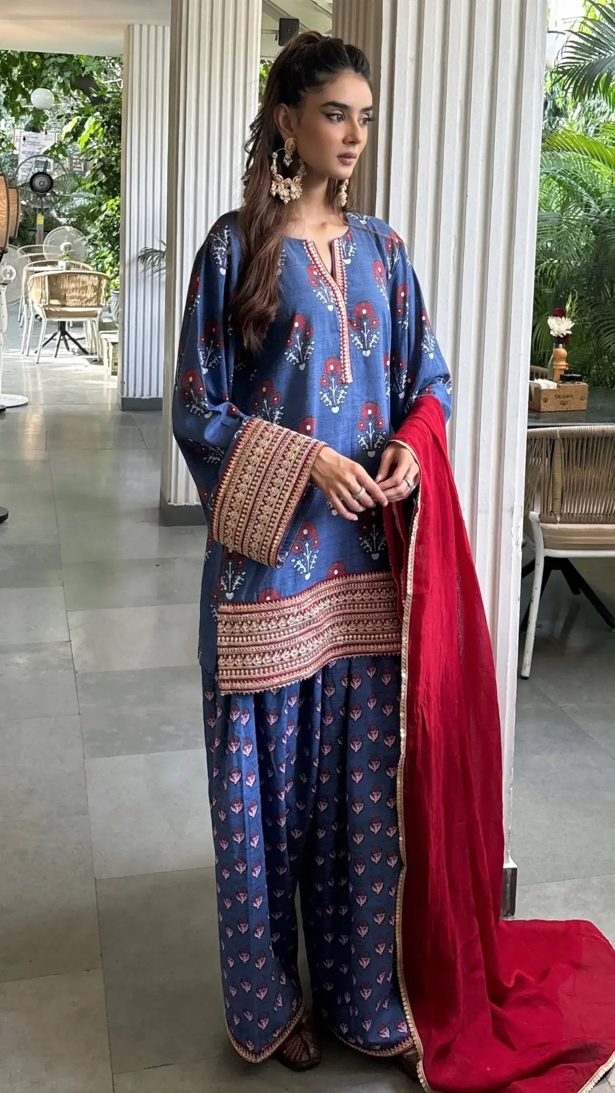 Blue buta print Farsi