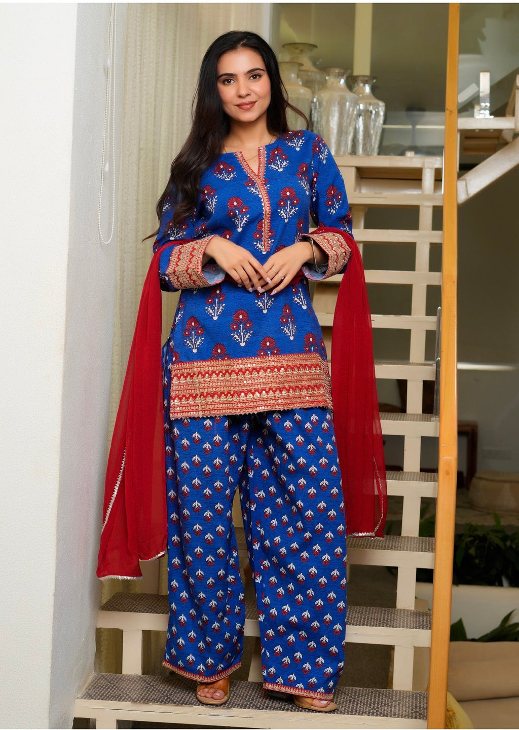 Blue buta print Farsi