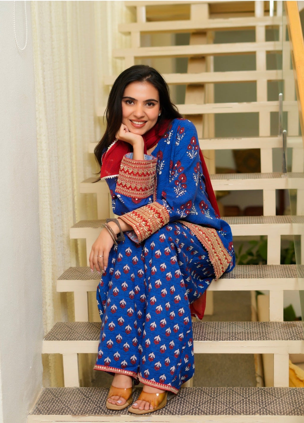 Blue buta print Farsi