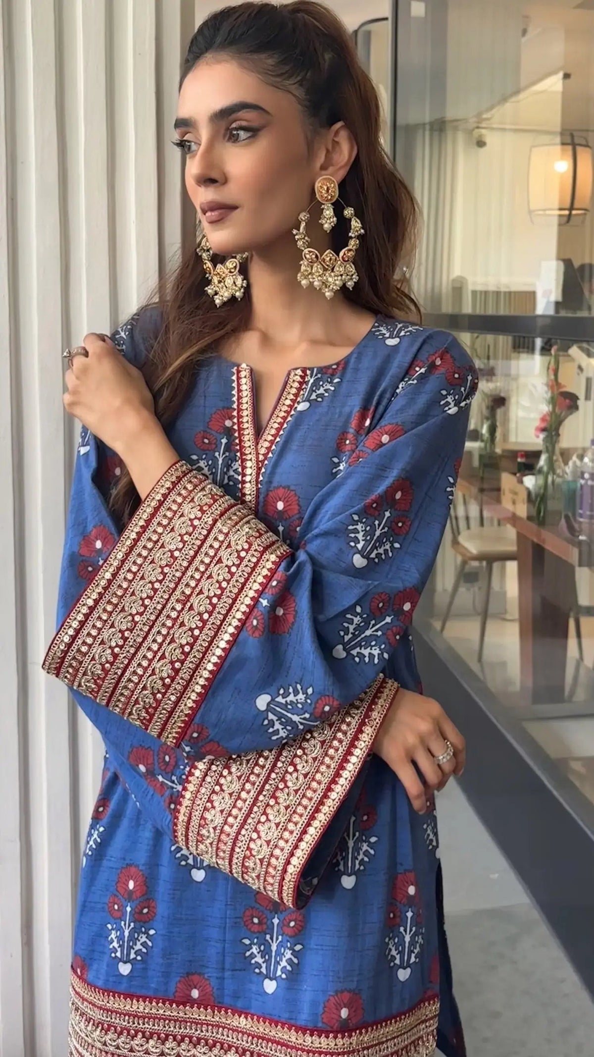 Blue buta print Farsi