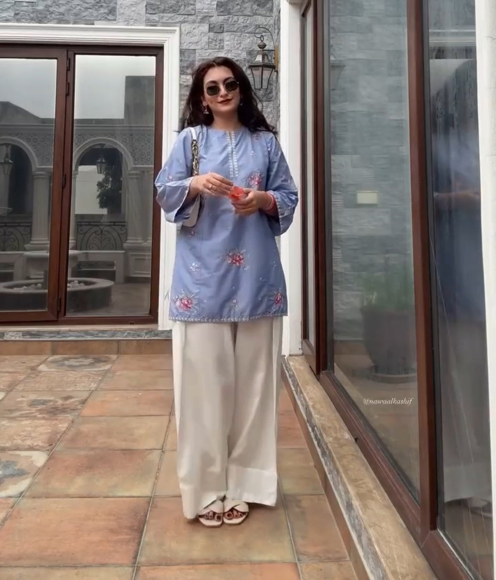 White Farsi Salwar Suit Set