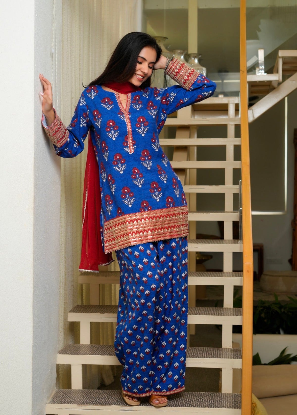 Blue buta print Farsi