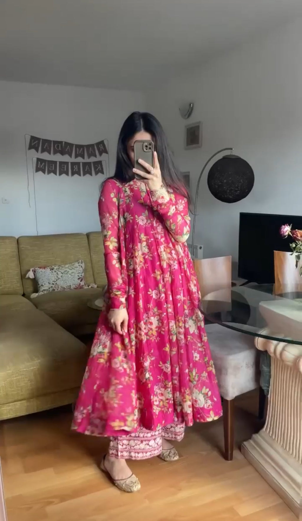 Floral anarkali suit