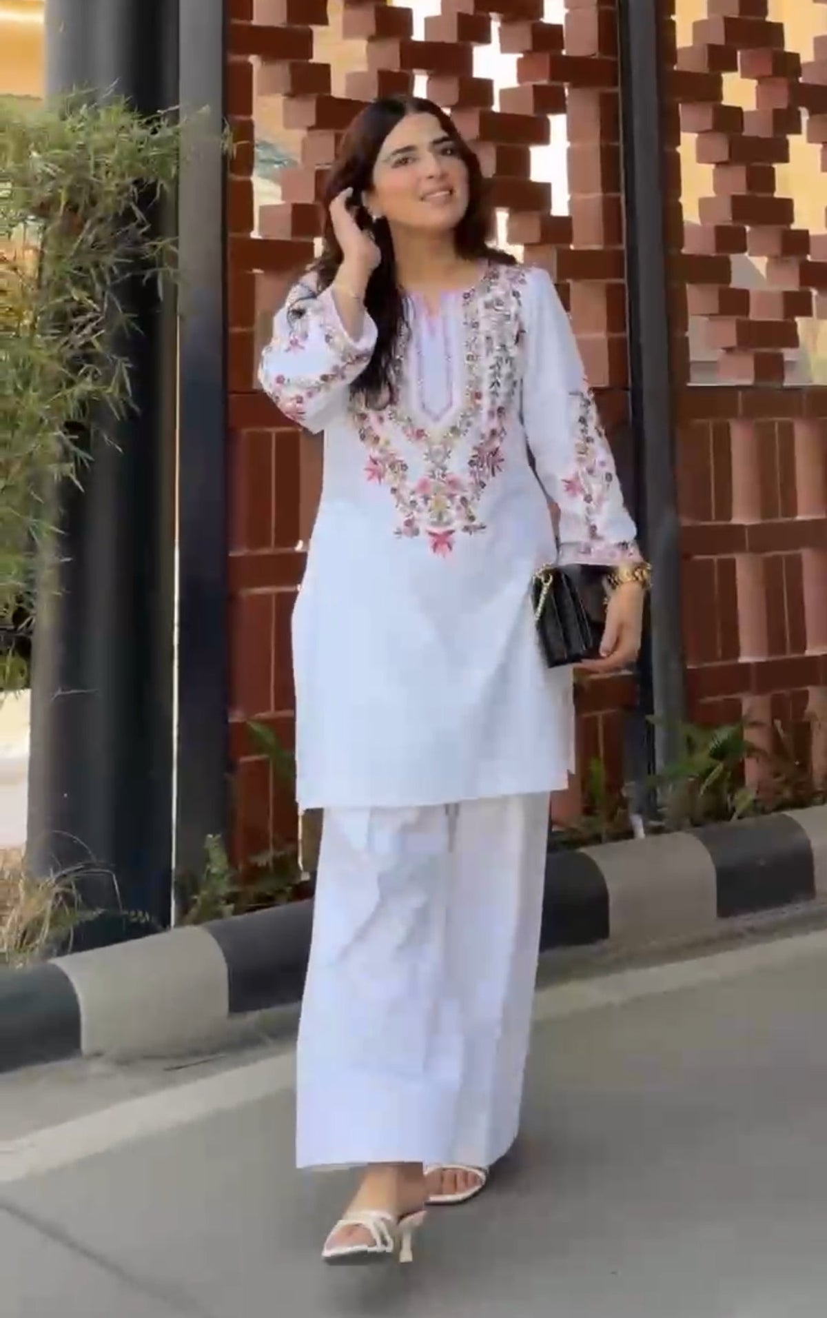 Full White Embroidery Co-ord Set