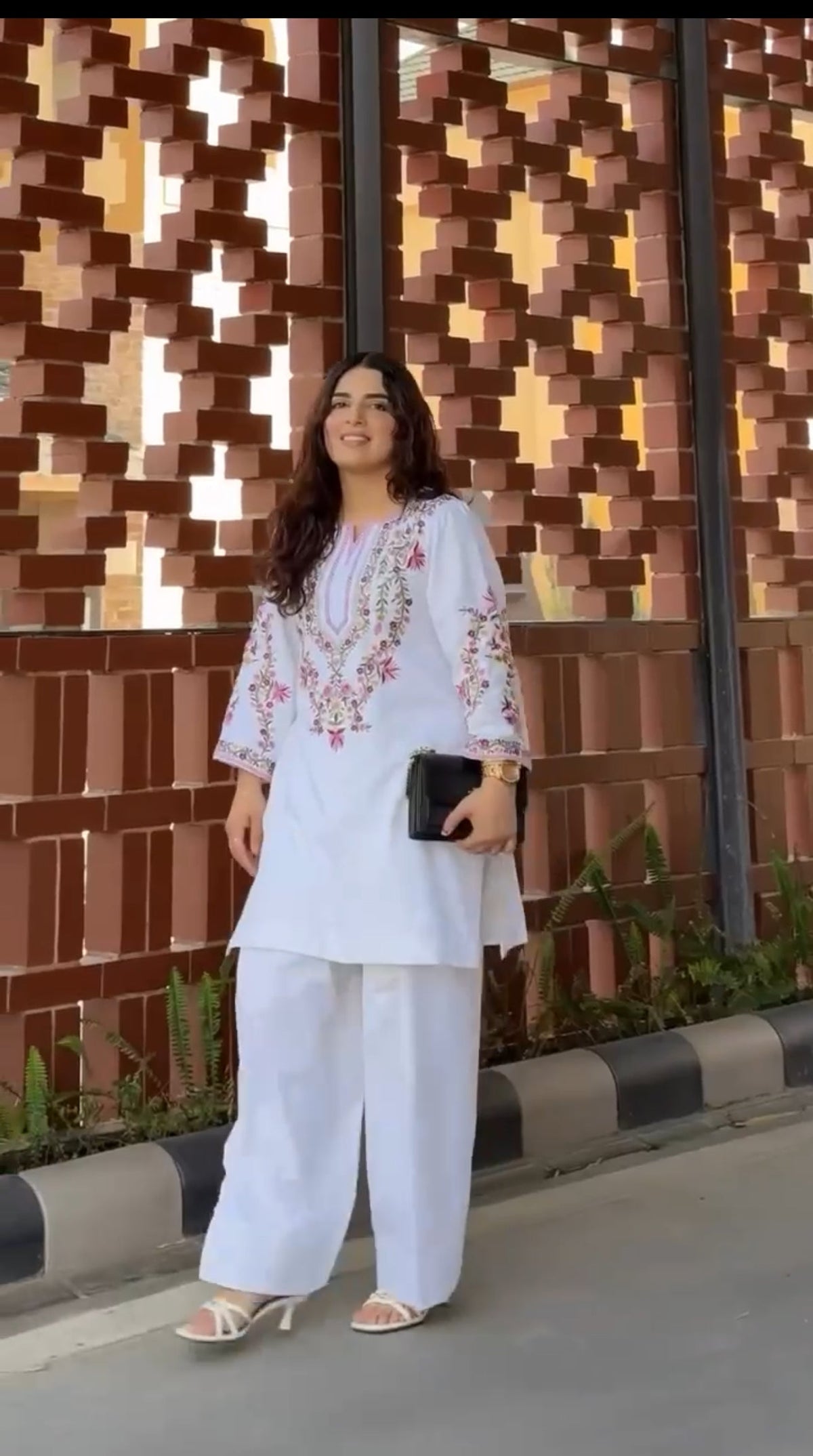 Full White Embroidery Co-ord Set