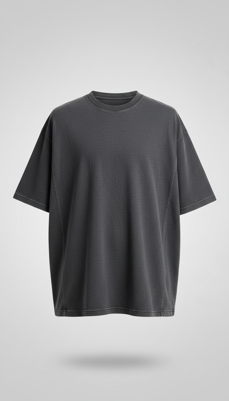 Graphite oversized tee with dropped shoulder