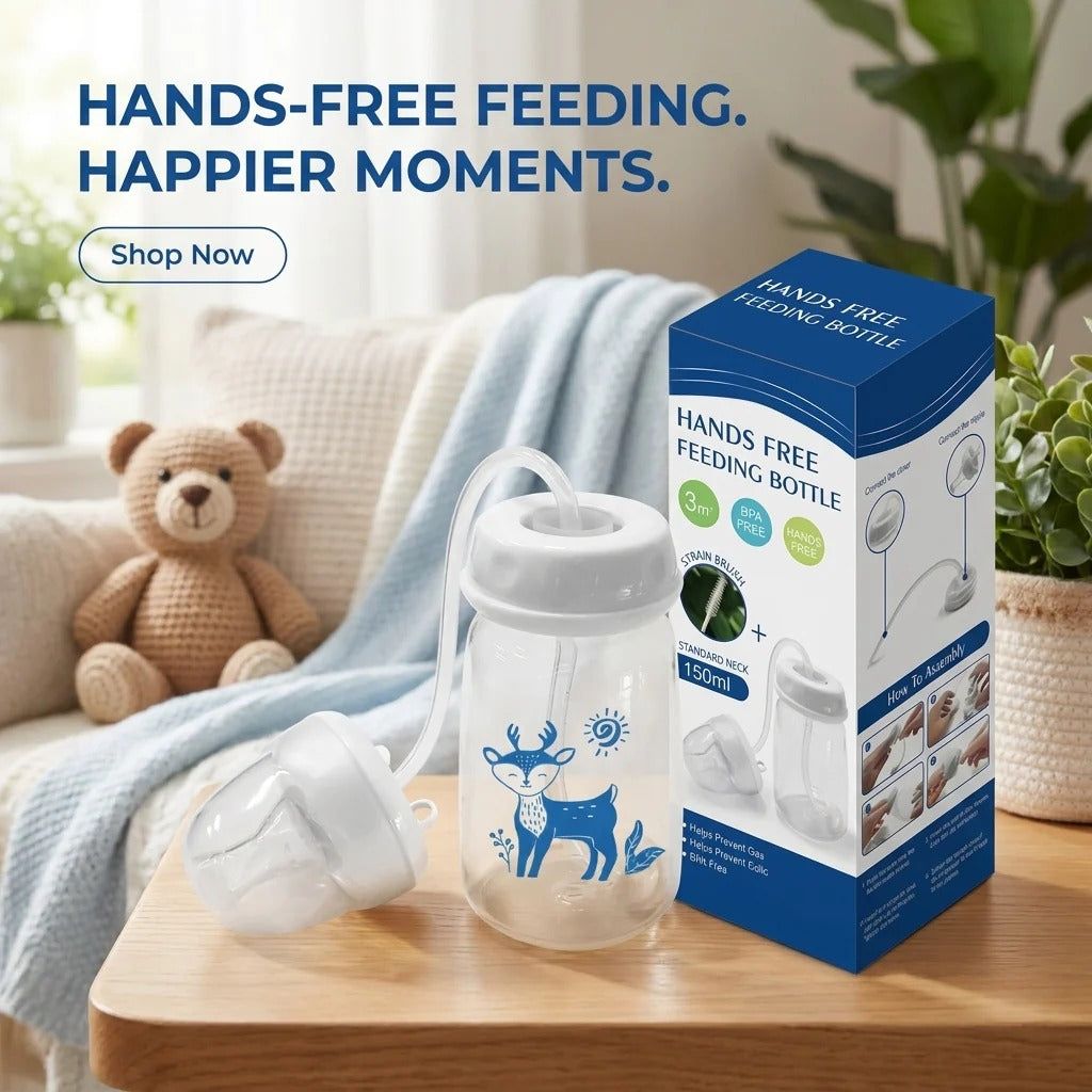 Hands-Free Baby Feeding Bottle